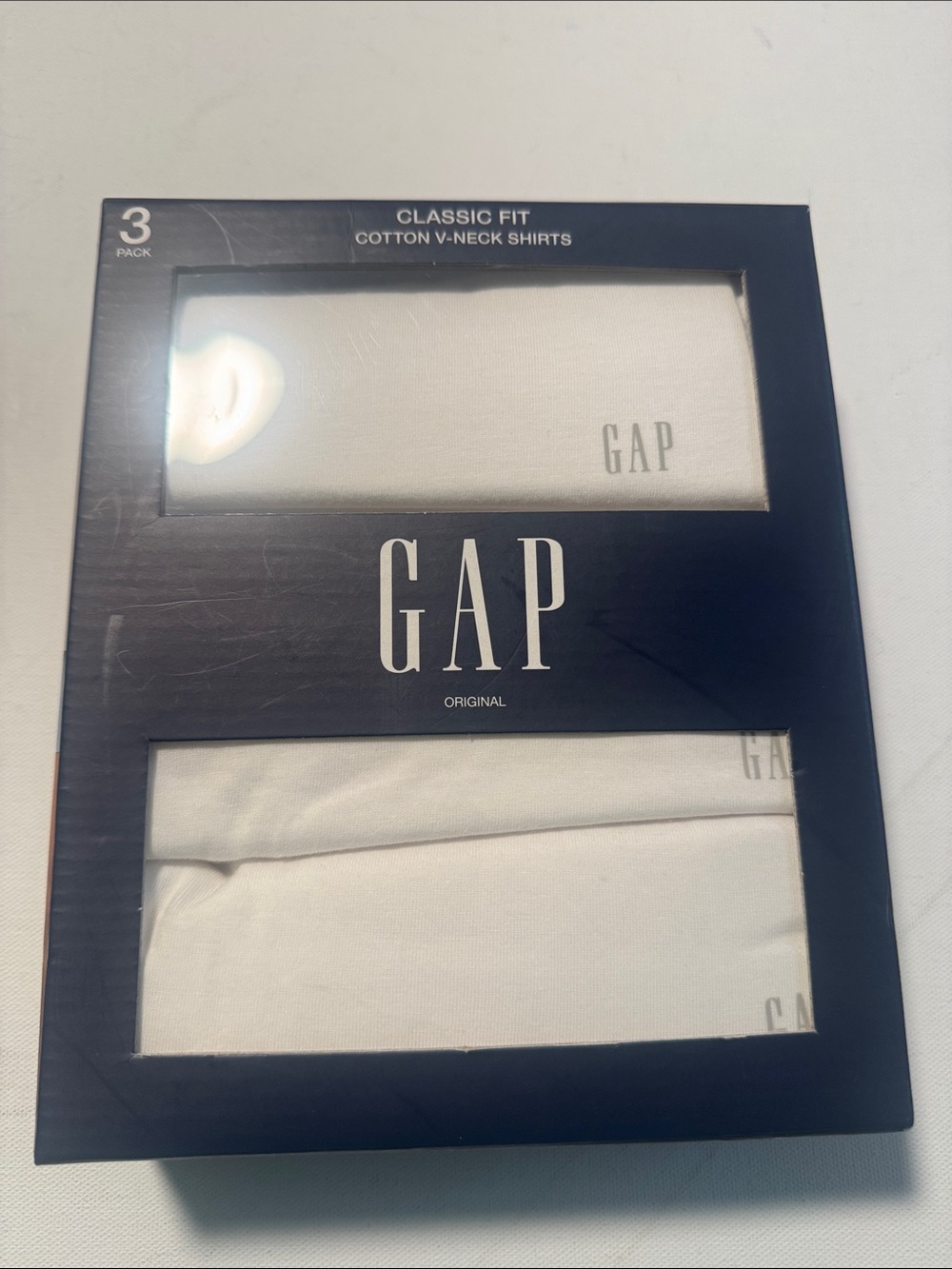 Gap Vneck Tshirt Mens Medium White 3 Pack